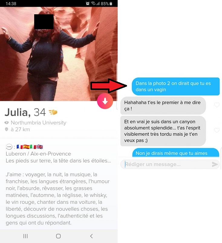 phrase d accroche tinder humour