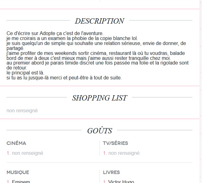 shopping list site de rencontre rencontres nc wamland